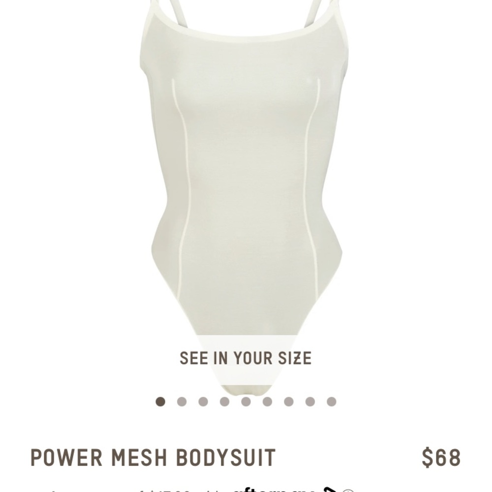 NWT SKIMS POWER MESH BODYSUIT white/“marble”
